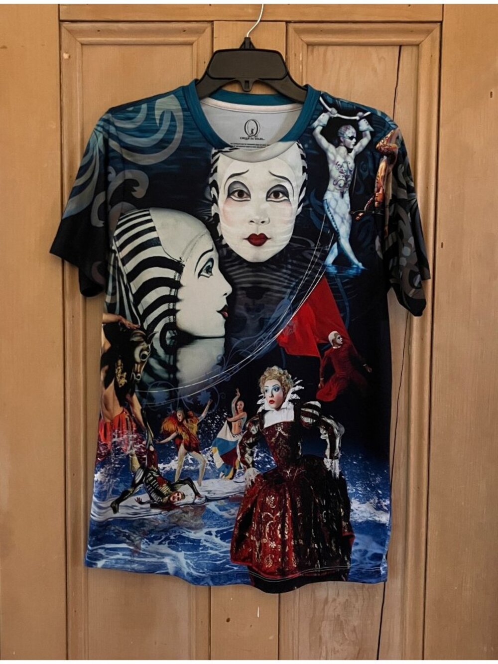 Cirque du Soleil Womens “O” Graphic Venice Acrobat Art Shirt Large Blue AN NWOT